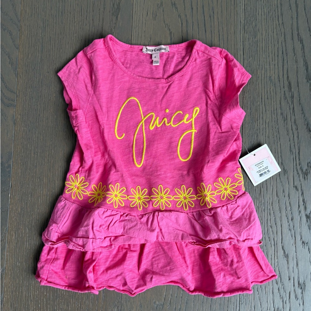 Juicy Couture authentic girls stylish top sz 6 NWT ret $89